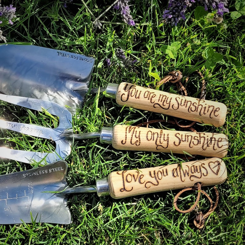 Personalised Father's Day Garden Tool Set: Hand Engraved gardening birthday present for gardener image 16