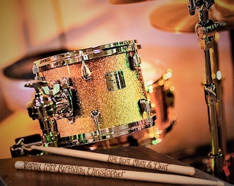 Personalised 18th or 21st Calligraphy Drumsticks - Custom Musician Gift for Drummer Percussionist Birthday Present, Rhythm son daughter