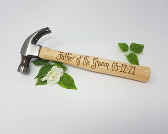 Personalised Hammer, Custom Gift Idea, Father of the Groom Gift, Gift from Daughter in Law, Gift from Son, Bride and Groom, Wedding Day