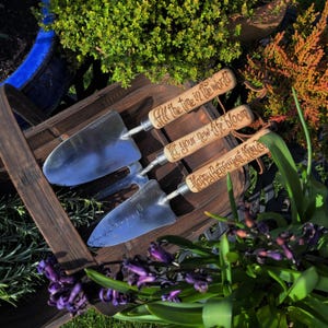 Personalised Father's Day Garden Tool Set: Hand Engraved gardening birthday present for gardener image 18