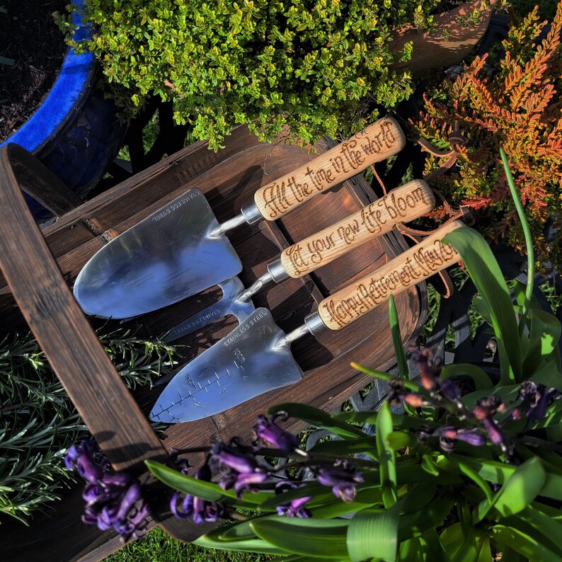 Personalised Father's Day Garden Tool Set: Hand Engraved gardening birthday present for gardener image 18
