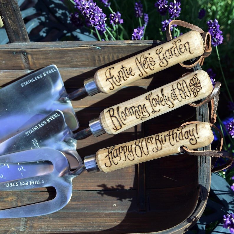 Personalised Father's Day Garden Tool Set: Hand Engraved gardening birthday present for gardener image 7