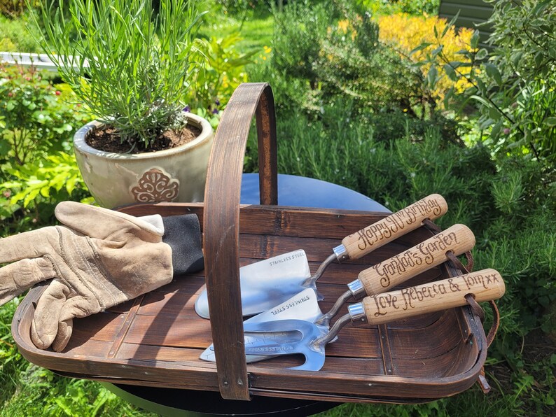 Personalised Garden Tools for Grandad, Hand Engraved with your own choice of message, Grandpa Birthday Gift, Present for Pops 