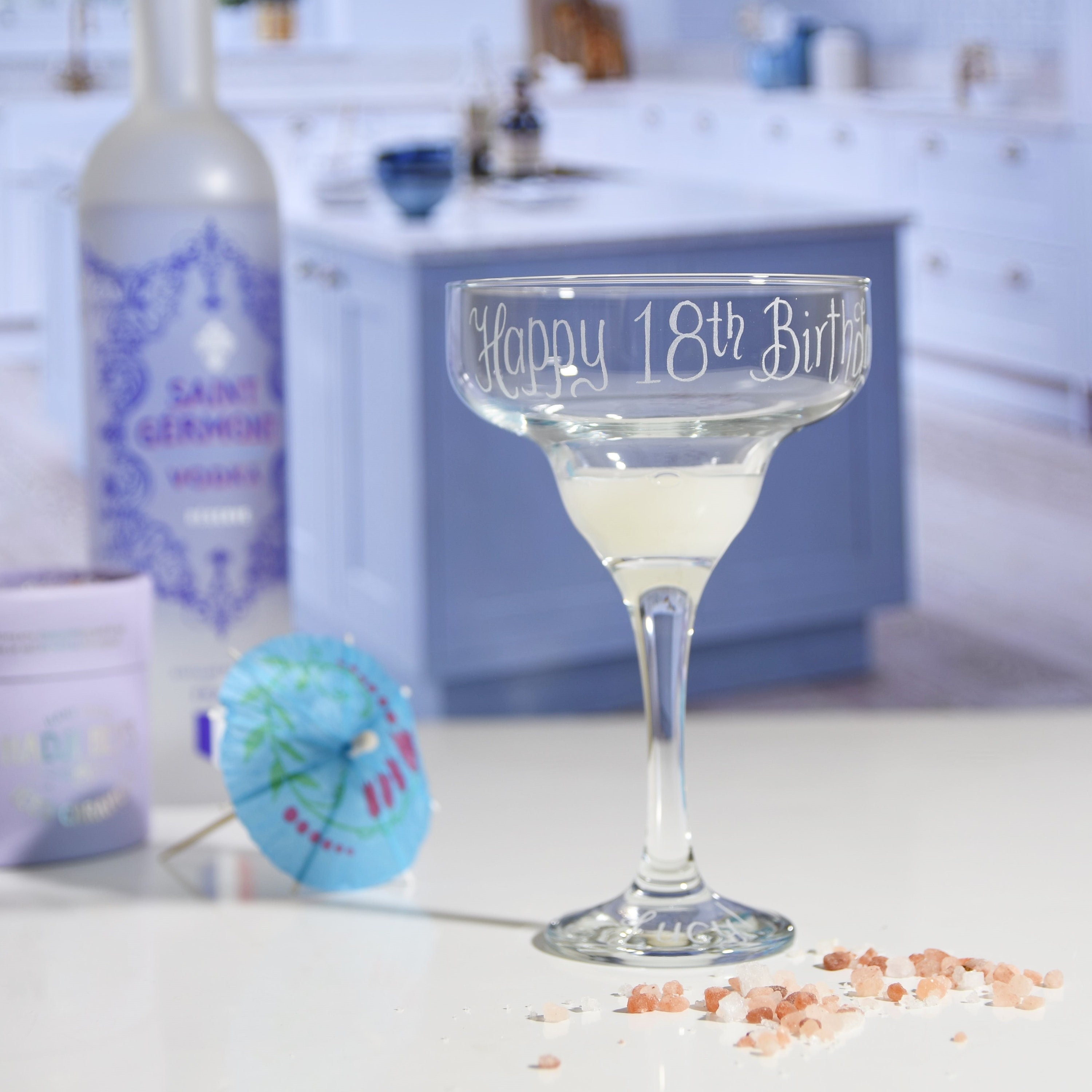 Personalized Margarita Glass: Engraved Birthday Cocktail Gift