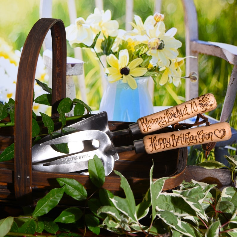 Nanny Garden tools personalised, hand engraved If Nannies were flowers we would pick you, Gardening Gift for Grandma or Nan from grandchild image 4