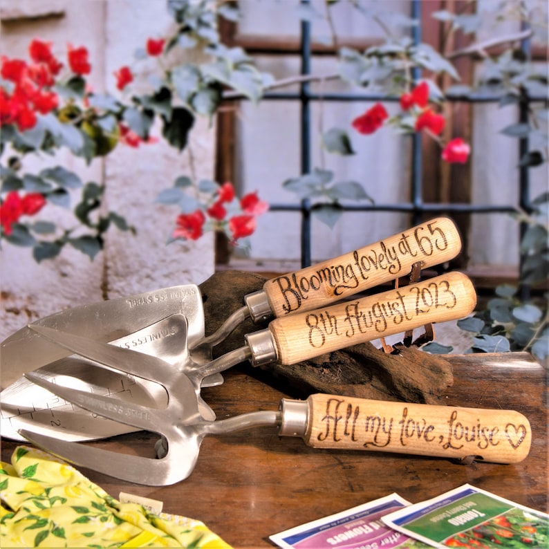 Garden Tools personalised for 30th 40th, 45th, 50th, 55th, 60th, 65th, 70th, 75th, 80, 85 90 95 Gardening Present Birthday Gift for Gardener image 6