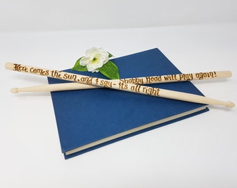 Drumsticks Gift with engraved message, Custom Musician Gift, Drummer Present, Gift for Him, Percussionist Birthday Present, Rhythm Gift