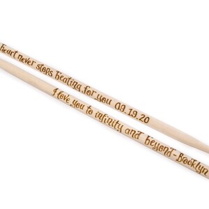 Personalised Wooden Drumsticks, Birthday Gift, Custom Gift for Drummer and the beat goes on, never misses a beat Special gift for him image 6