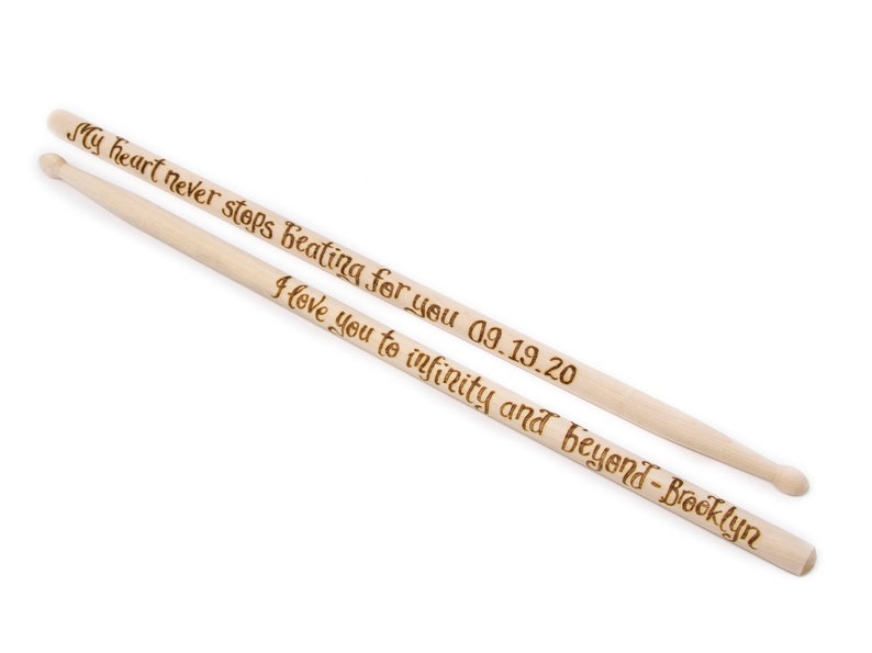 Personalised Wooden Drumsticks, Birthday Gift, Custom Gift for Drummer and the beat goes on, never misses a beat Special gift for him image 6