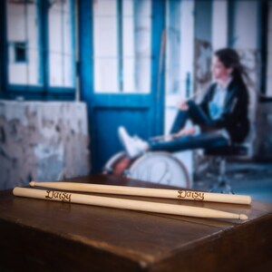 Personalised Wooden Drumsticks, Birthday Gift, Custom Gift for Drummer and the beat goes on, never misses a beat Special gift for him image 2