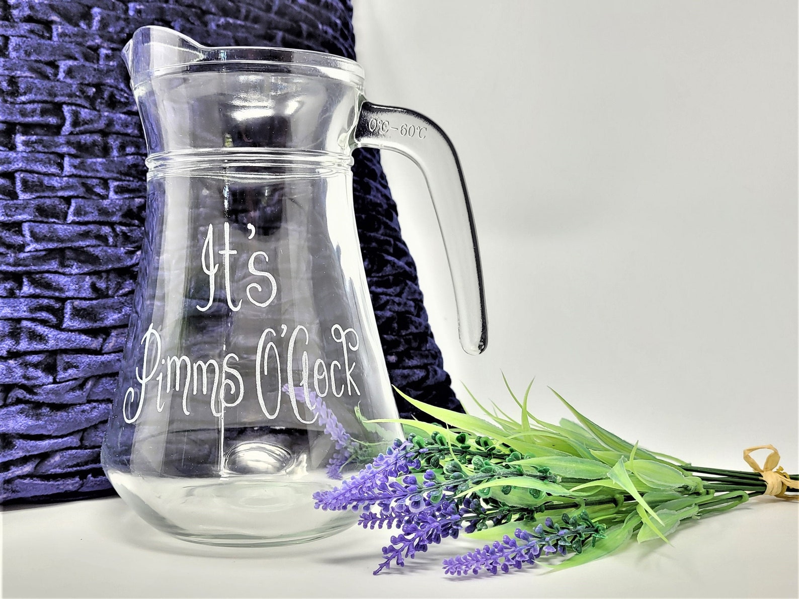 Personalised Glass Pimms Jug Custom Birthday Gift Pimms Etsy