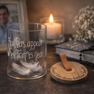 Personalised Feather Memorial Jar: Bereavement Gift for Loss