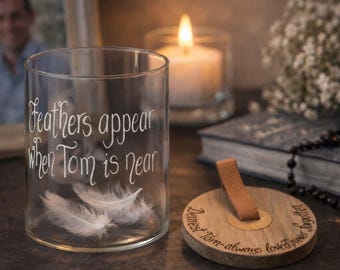 Personalised Feather Memorial Jar: Bereavement Gift for Loss
