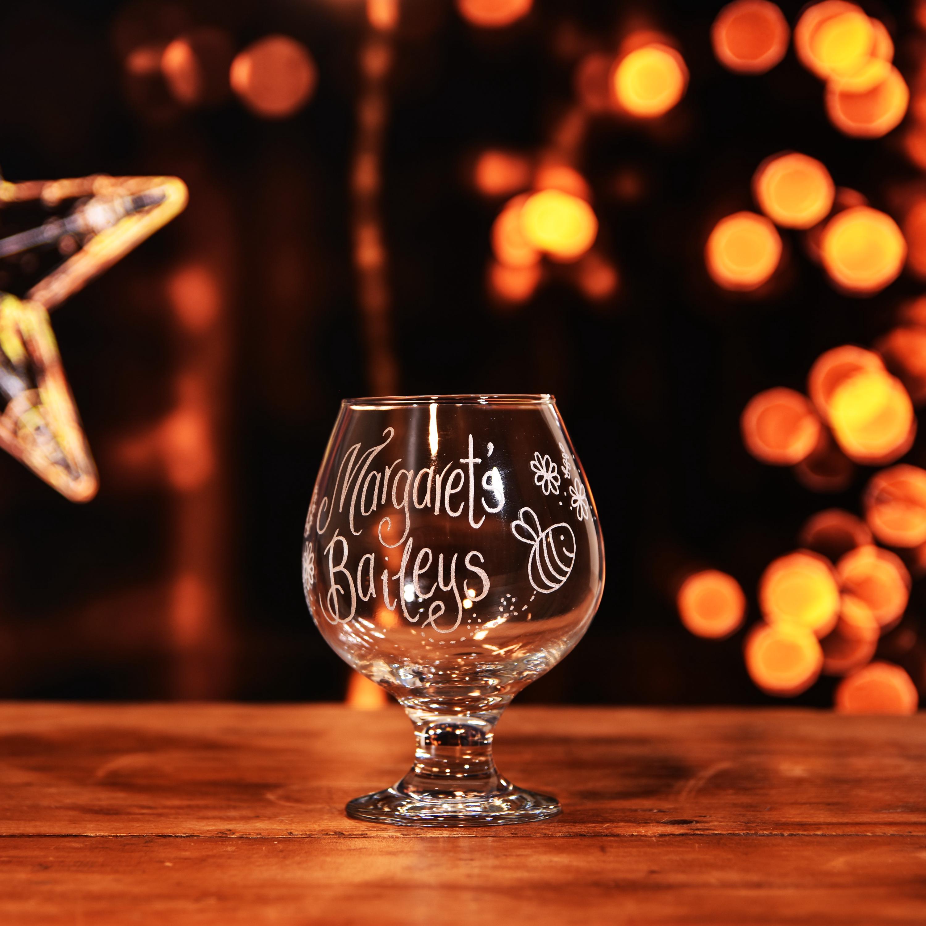 Baileys Glass Gift Personalised Hand Engraved Named Brandy Snifter for Nanny Mummy Grandad Gift Irish Cream Liqueur Etsy UK