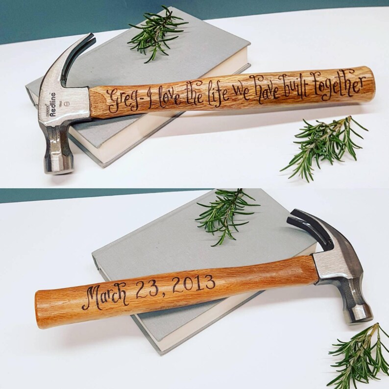 Personalised Anniversary Hammer Custom Gift Idea Wooden Etsy