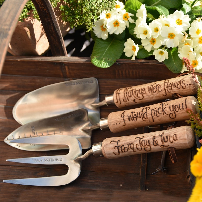 Nanny Garden tools personalised, hand engraved If Nannies were flowers we would pick you, Gardening Gift for Grandma or Nan from grandchild image 8