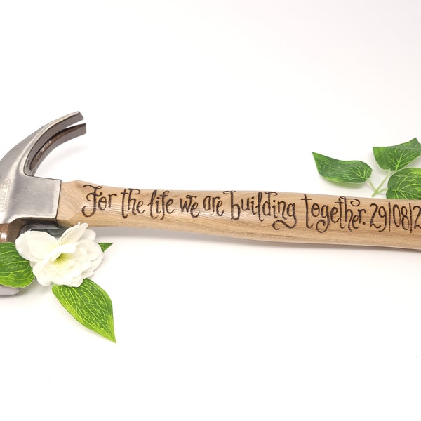 Personalised Anniversary Hammer, 5th Wedding Anniversary, Wooden Anniversary, Gift Husband, Gift for Boyfriend or Fiancé, Gift from Wife