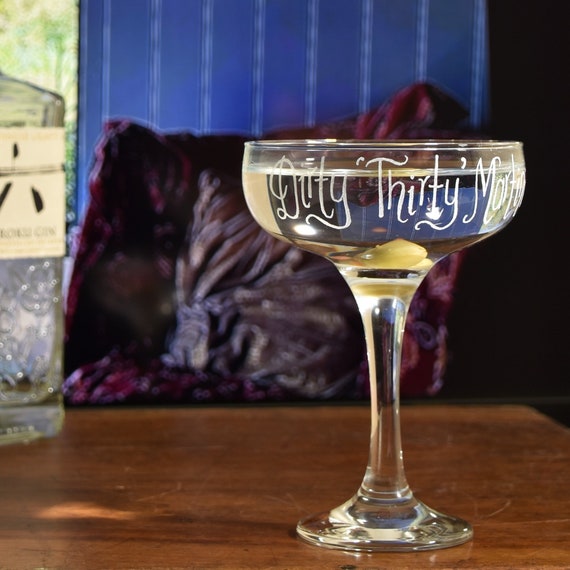 Engraved Dirty Martini Classic Martini Glass