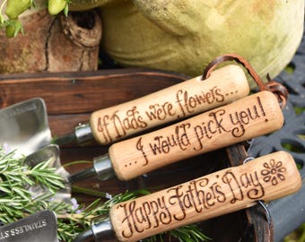 Personalised Father's Day Garden Tool Set: Hand Engraved gardening birthday present for gardener