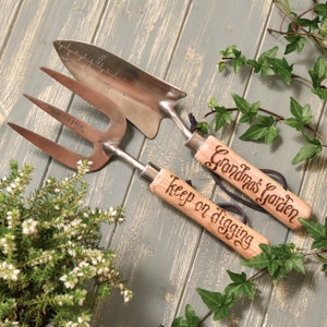 Nanny Garden tools personalised, hand engraved If Nannies were flowers we would pick you, Gardening Gift for Grandma or Nan from grandchild image 2