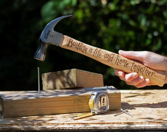 Personalised Hammer, Custom Engraved Hammer, 5th Anniversary Present, Gift for Husband, 5 Years, Wooden Anniversary, New Home Gift from Wife