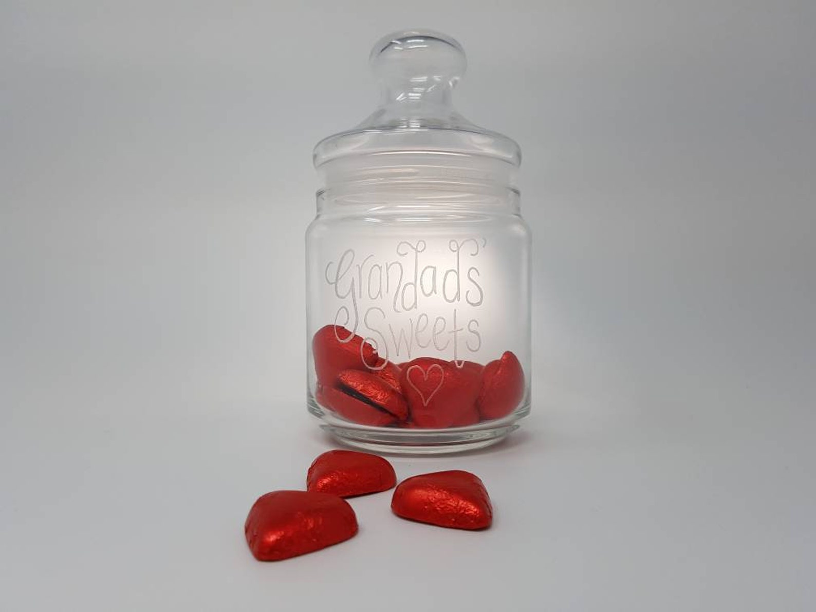 Personalised Luminarc Glass Storage Jar Wine Gums Grandads Etsy