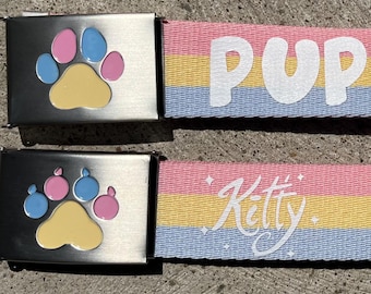 Pastel Puppy/Kitty  Fashion Belts! for costuming, accessory fashion belt fursuit tail belt