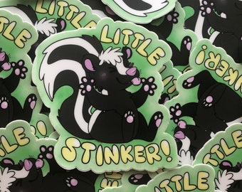 Little Stinker Skunk Stickers! Very Strong, Glossy, High Quality, Waterproof