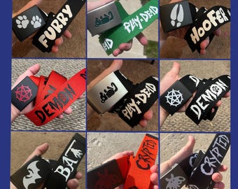 Furry Fashion Belts! Bat, Furry, Hoofer, Possum, Demon costuming, accessory fashion belt