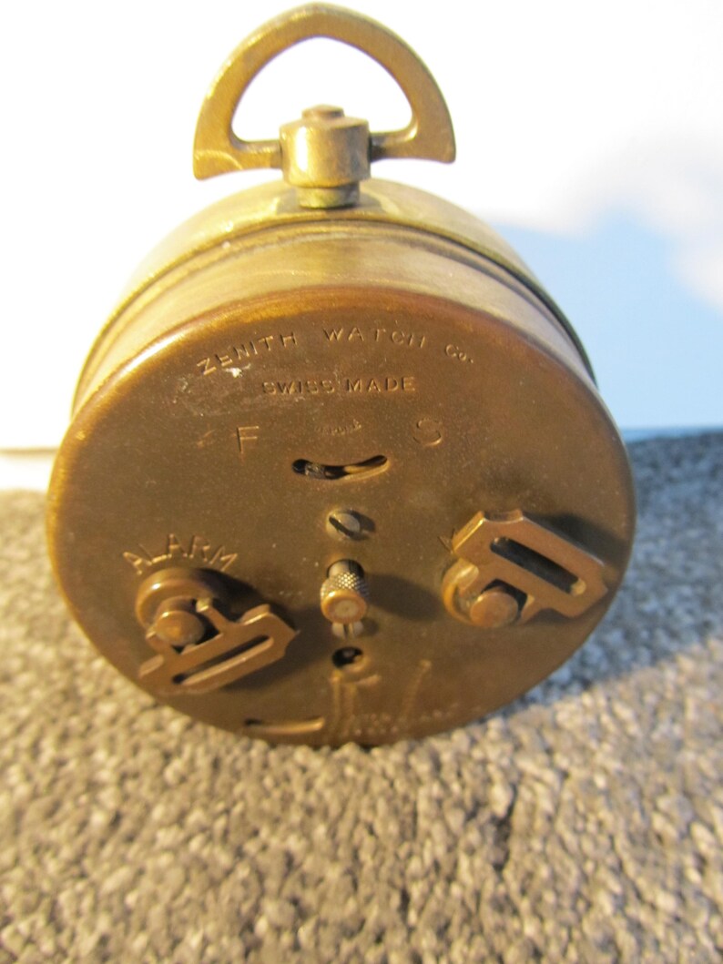 Antique Favre Leuba / Zenith Brass Travel Alarm Clock Swiss Etsy