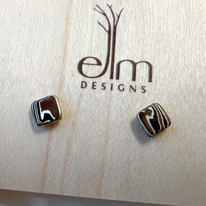 Small Square Mokume Gane Posts - Ready to Ship