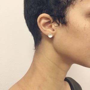 Sterling Silver Round Concave Studs