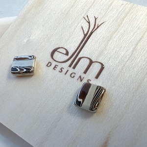 Small Square/Rectangle Mokume Gane Posts - Ready to Ship