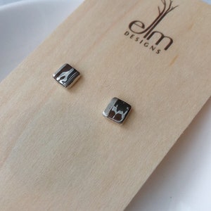 Small Square Mokume Gane Posts - Made to Order