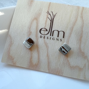 Small Square Shaped Mokume Gane Posts