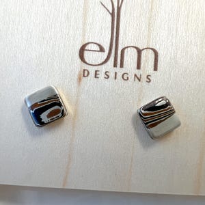 Small Square Mokume Gane Posts - Ready to Ship