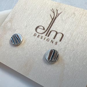Small Round Mokume Gane Posts - Ready to Ship