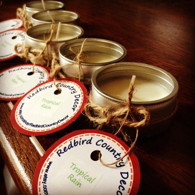Small Soy Candle for Rustic Wedding Favors Tin Container Etsy