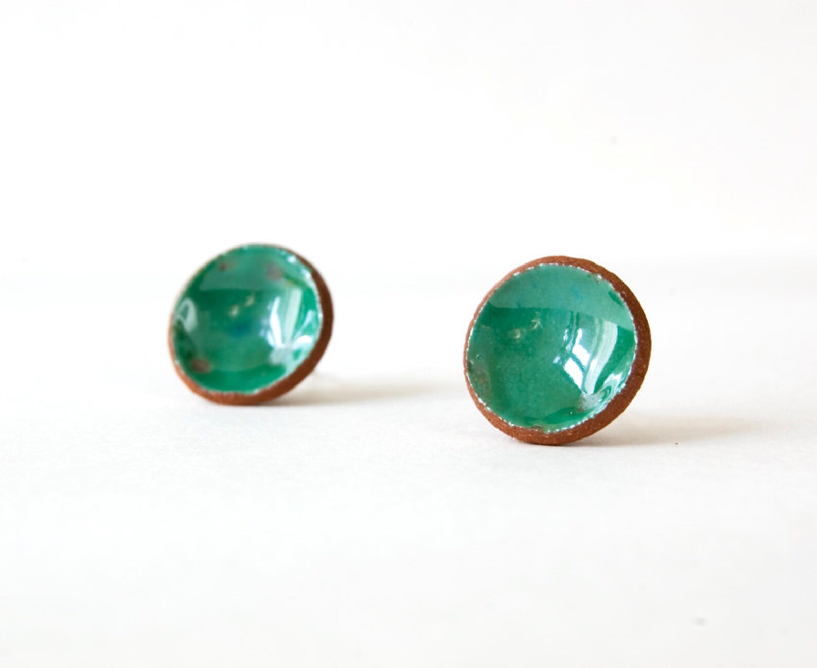 Green Earrings, Post Earrings, Tiny Earrings, Green Stud Earrings