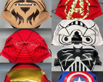 Star Wars and Super Hero Face Masks