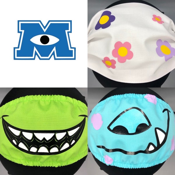 Monster's Inc. Character Inspired Face Masks (Boo's Door, Mike and Sully)