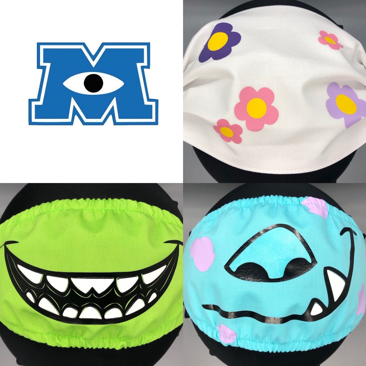 Monster's Inc. Character Inspired Face Masks (boo's Door, Mike and Sully) -  Etsy