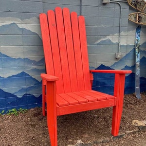 Solid Color Any Color Giant Adirondack Chair, Wood Ski Chair, Custom Stained 6' OR 7' 72 OR 84 Tall Giant Oversized XXL chair image 2