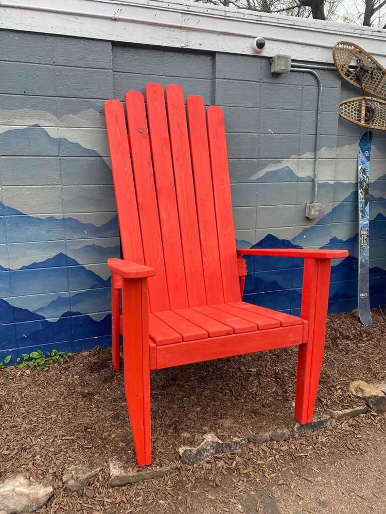 Solid Color Any Color Giant Adirondack Chair, Wood Ski Chair, Custom Stained 6' OR 7' 72 OR 84 Tall Giant Oversized XXL chair zdjęcie 2