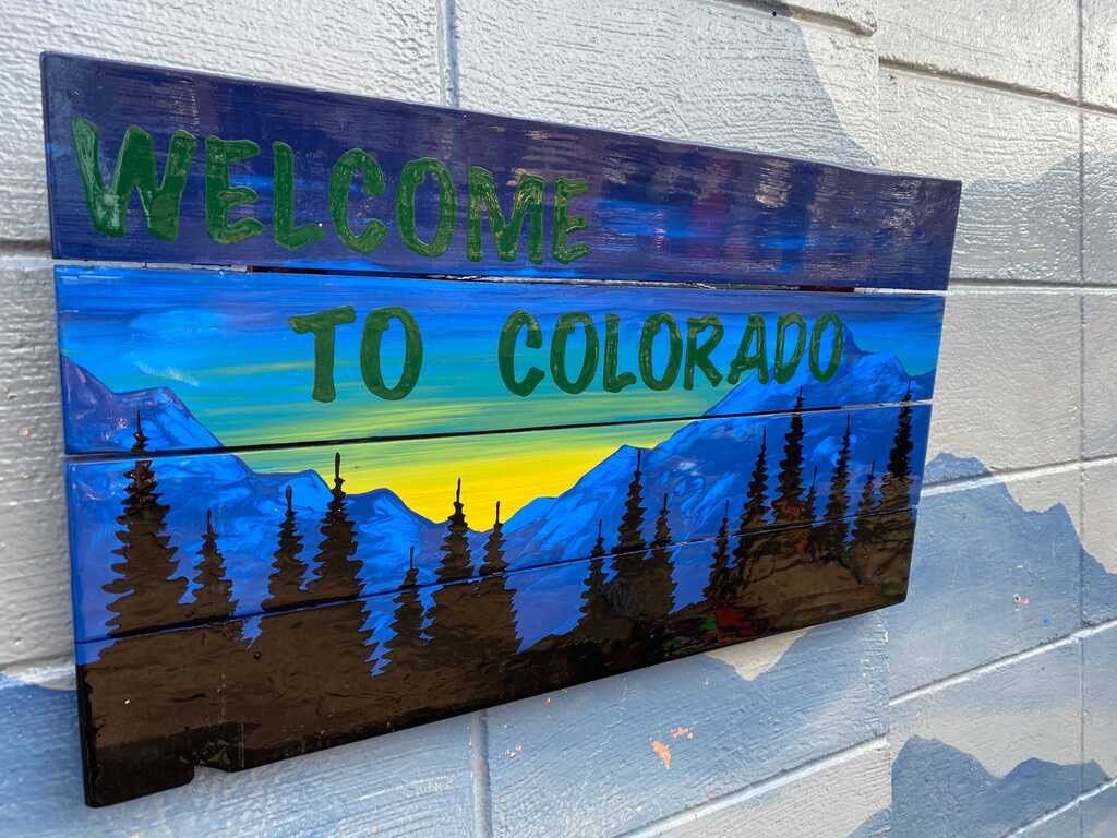 to Colorful Colorado Hand Painted Wood Wall Art Etsy UK