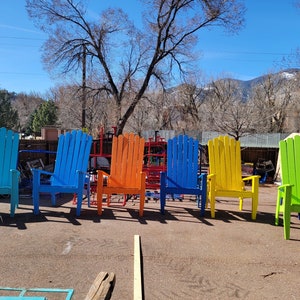 Solid Color Any Color Giant Adirondack Chair, Wood Ski Chair, Custom Stained 6' OR 7' 72 OR 84 Tall Giant Oversized XXL chair image 10