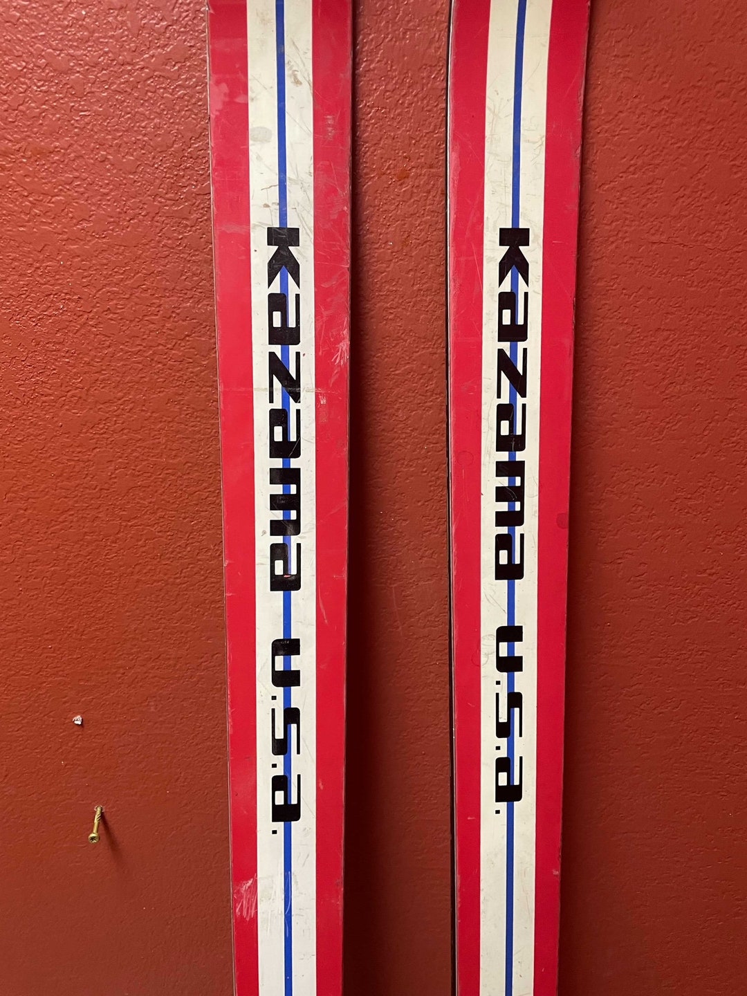 ✨️綺麗✨️KAZAMA 学生・レディース用 スキーセット メンテ・WAX済み✔ Vintage Kazama Skis Wall Art – Refurbished Ski Decor (205cm) - Etsy