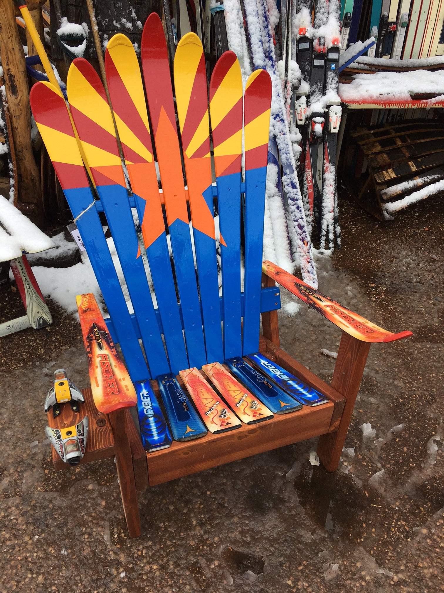 Hand Painted Arizona Flag Adirondack Ski chair | Etsy