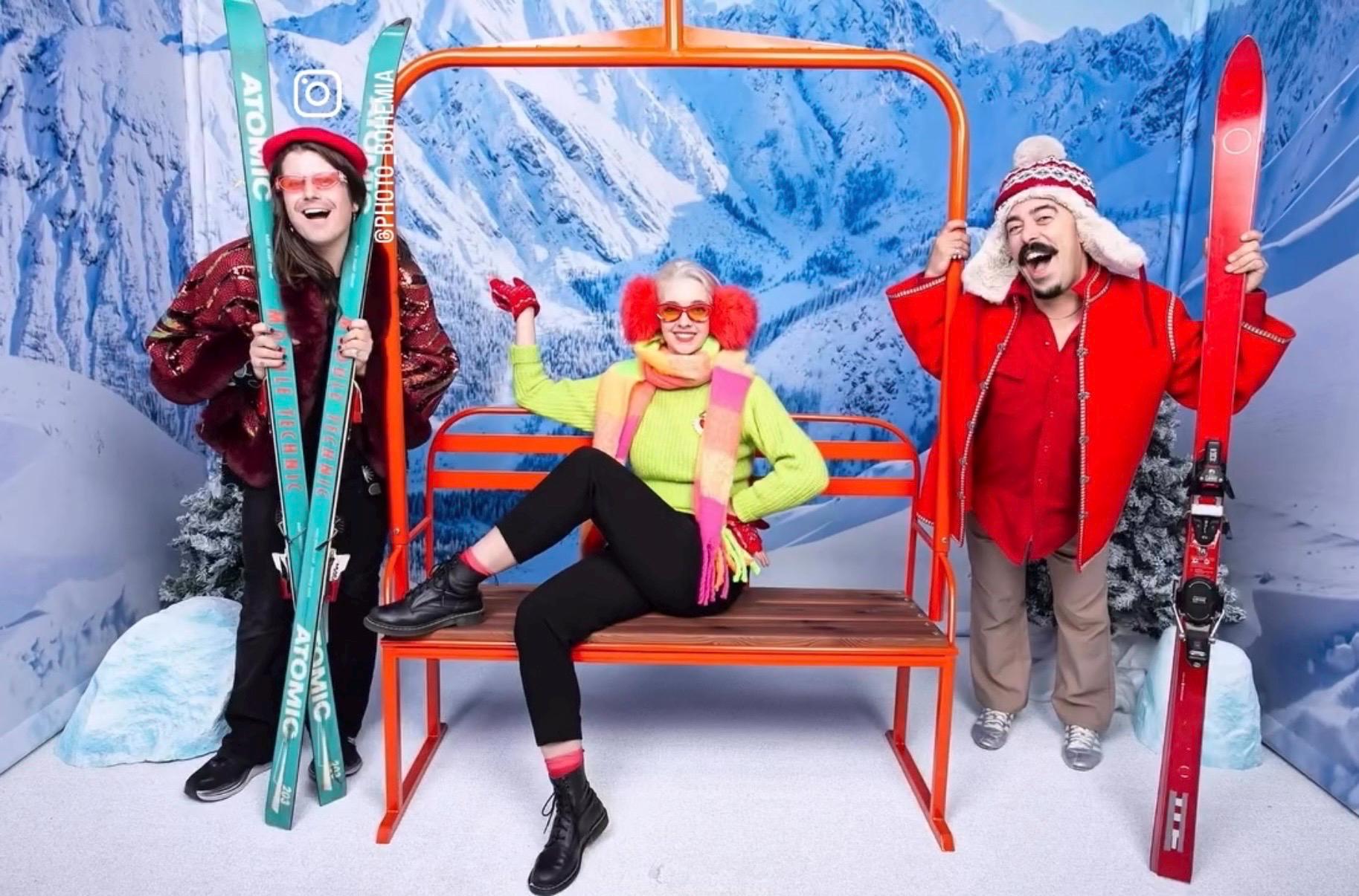 Replica 3-person Ski Chairlift Bench – Powder Coated Steel, Pick a