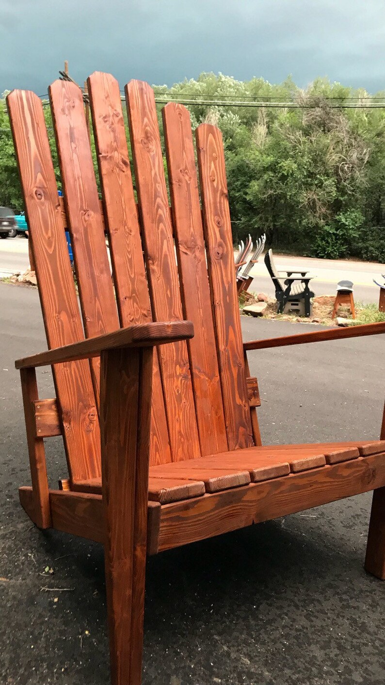 Custom Redwood Stained Any Color Adirondack Chair Oversized Etsy